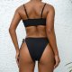 New Split Swimsuit Women's Solid Color Sexy Bikini Set