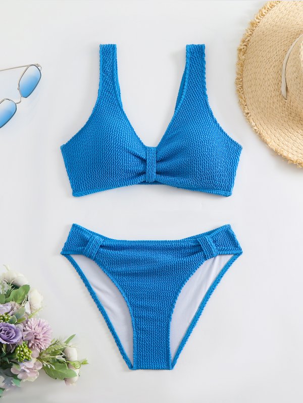 New Split Swimsuit Women's Solid Color Sexy Bikini Set