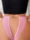 Pink Lace Plus-Size Thong with Heart Hardware: Breathable Teen Underwear