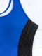 New one-piece swimsuit color blocking conservative solid color competitive swimsuit for women