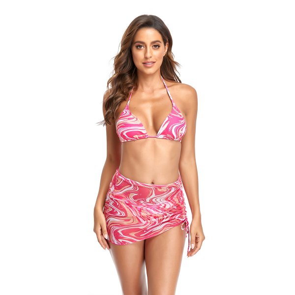 New Split Swimsuit Women's Printed Sexy Bikini Three Piece Set Swimsuit
