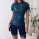 New sports split women's short sleeved printed swimsuit surfing suit set