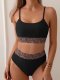 2025 new split swimsuit sexy solid color bikini set swimsuit women