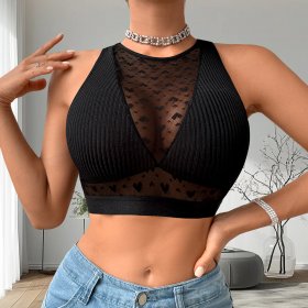Bra small vest deep V hollow-out splicing mesh love hot sales hot girl underwear