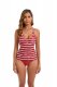 New bikini sexy printed striped swimsuit women's split swimsuit