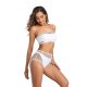 New swimsuit three piece set, black and white mesh sexy swimsuit, women's strapless bikini