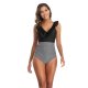 New solid color printed swimsuit with sexy ruffle edge one-piece swimsuit for women