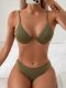 New Split Swimsuit Women's Solid Color Steel Bracket Sexy Bikini Set Swimsuit