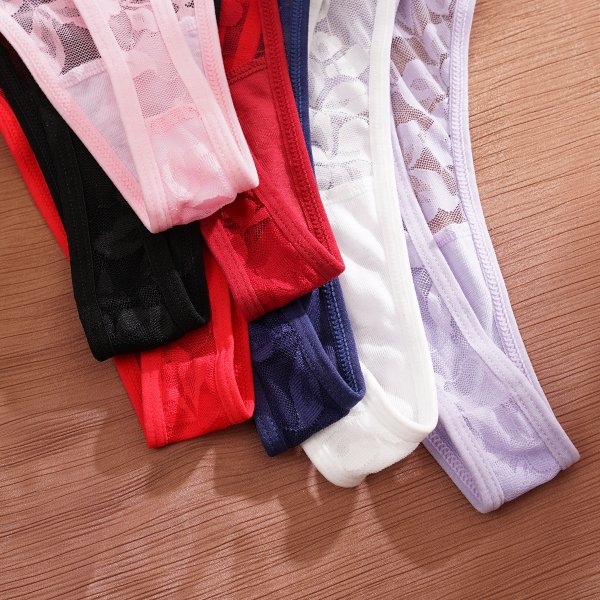 Multi colored lace sexy transparent women's plus size sexy low waisted thong