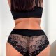 Black Plus-Size Boyshort with Lace Back: Breathable Women's Underwear