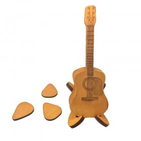 Wooden Acoustic Guitar Pick Box, Wooden Decorative Ornament