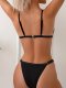 New swimsuit sexy fashion solid color bikini set swimsuit women