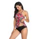 New swimsuit women's printed bikini split skirt style slimming conservative swimsuit