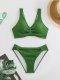 New Split Swimsuit Women's Solid Color Sexy Bikini Set