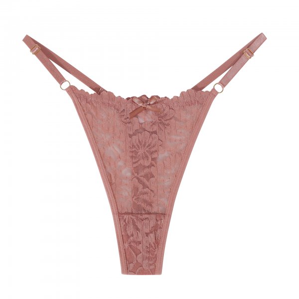 New lace bow hollow low waist sexy women's thong