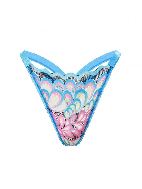 French thong sexy lace embroidery transparent hot low waist mesh underwear for women