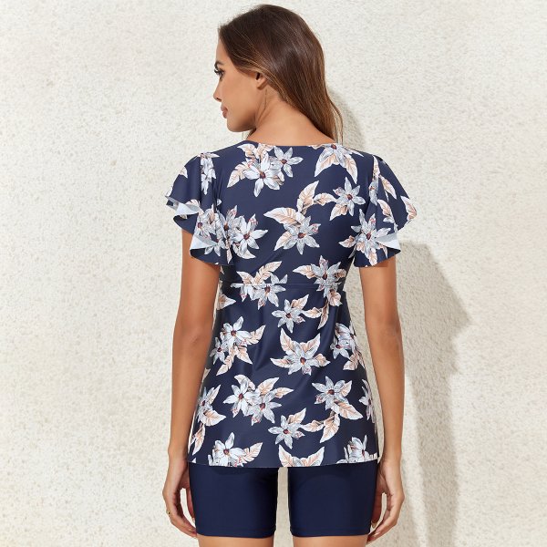 New Split Swimsuit Printed Conservative Skirt Set Swimsuit Women's Tankini