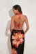 2026 new printed sexy long gauze skirt, backless lace up bikini three piece swimsuit set