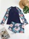 New split swimsuit printed long sleeved women's surfing suit