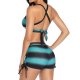Bikini Multi Color Gradient V-neck High Waist Split Hot Spring Swimsuit