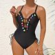 New one-piece swimsuit women's solid color conservative tight fitting swimsuit