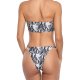 New chest hugging hollow bikini sexy snake skin leopard print swimsuit