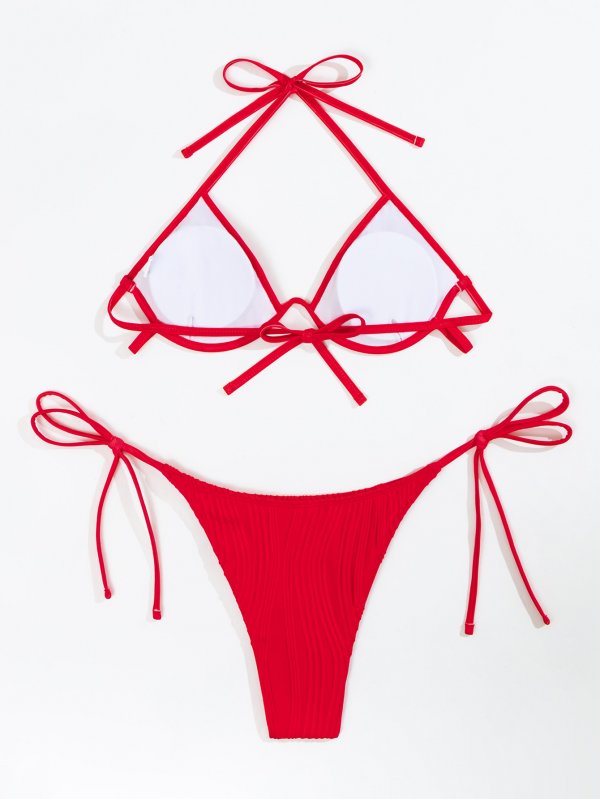 New sexy swimsuit solid color steel support style bikini set for women