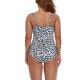 New women's one-piece swimsuit with fat printed ruffle edges, conservative plus size swimsuit