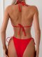 New sexy swimsuit solid color steel support style bikini set for women