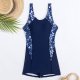 New one-piece printed patchwork conservative sports tight competitive swimsuit for women