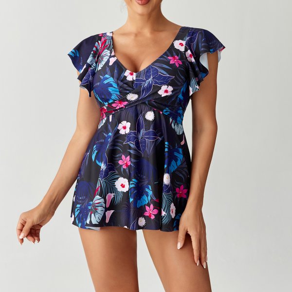 2025 New Tankini Conservative Split Skirt Swimsuit Bikini