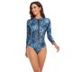 New one-piece swimsuit women's sexy sports long sleeved printed surfing swimsuit