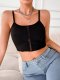 Black Ribbed Lace-Up Cami Bralette (Full Cup, Luxe Style)