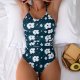 New one-piece printed swimsuit sexy and fashionable solid color swimsuit for women