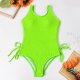 New children's swimsuit solid color mid size children's one-piece swimsuit