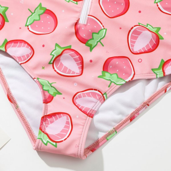 Children's swimsuit, women's printed cute one-piece sunscreen surfing suit 130-160