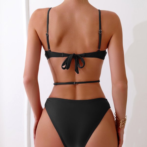New one-piece swimsuit solid color sexy tight fitting women's swimsuit