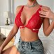 Red Lace Half-Cup Bralette: Push-Up Low-Back Wearable Lingerie