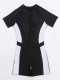 New one-piece swimsuit women's color blocked conservative zipper solid color half sleeve swimsuit