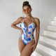 New one-piece swimsuit with hot stamping printed tight conservative swimsuit for women