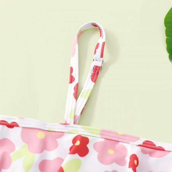 Children's swimsuit with ruffle print, cute girls' one-piece swimsuit