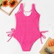 New children's swimsuit solid color mid size children's one-piece swimsuit