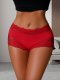 Black/Red/White Lace Boyshort: Lifting Seamless Women's Underwear