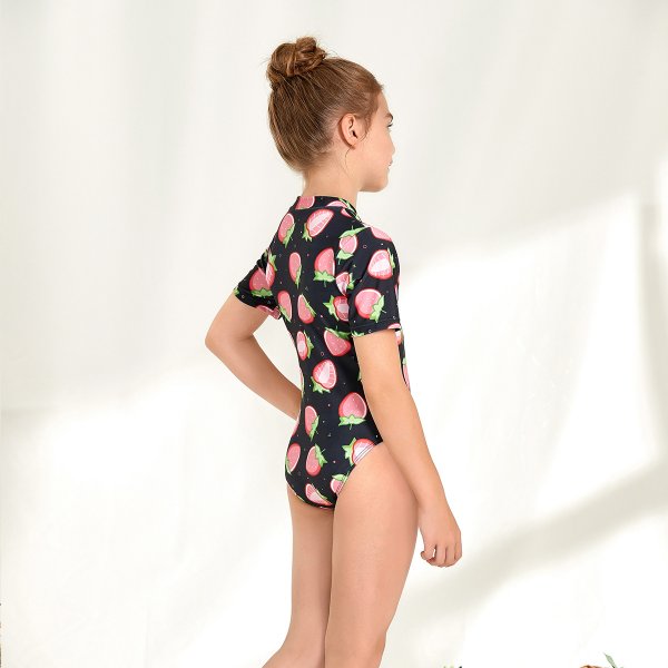 Children's swimsuit, women's printed cute one-piece sunscreen surfing suit 130-160