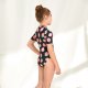 Children's swimsuit, women's printed cute one-piece sunscreen surfing suit 130-160