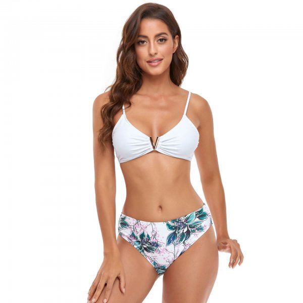 New Split Swimsuit Women's Printed Sexy Bikini 3-Piece Set