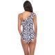New ruffled single shoulder women's sexy leopard print backless one-piece swimsuit