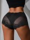 Black/Red/White Lace Boyshort: Lifting Seamless Women's Underwear