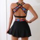 New swimsuit three piece printed fashionable sexy skirt style bikini women's swimsuit