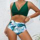 New Split Swimsuit Color blocked Sexy Printed Bikini Set Swimsuit for Women